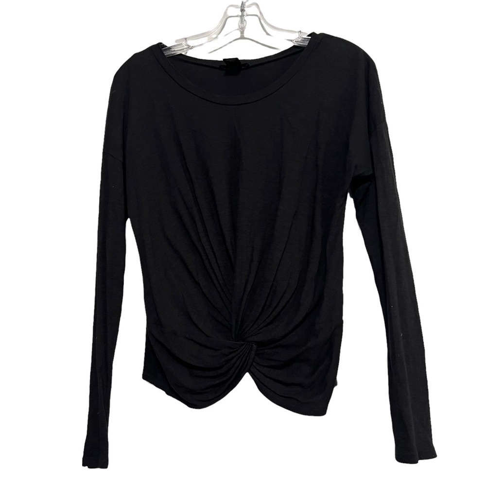 Aqua Women Front knot long sleeves t-shirt - Small